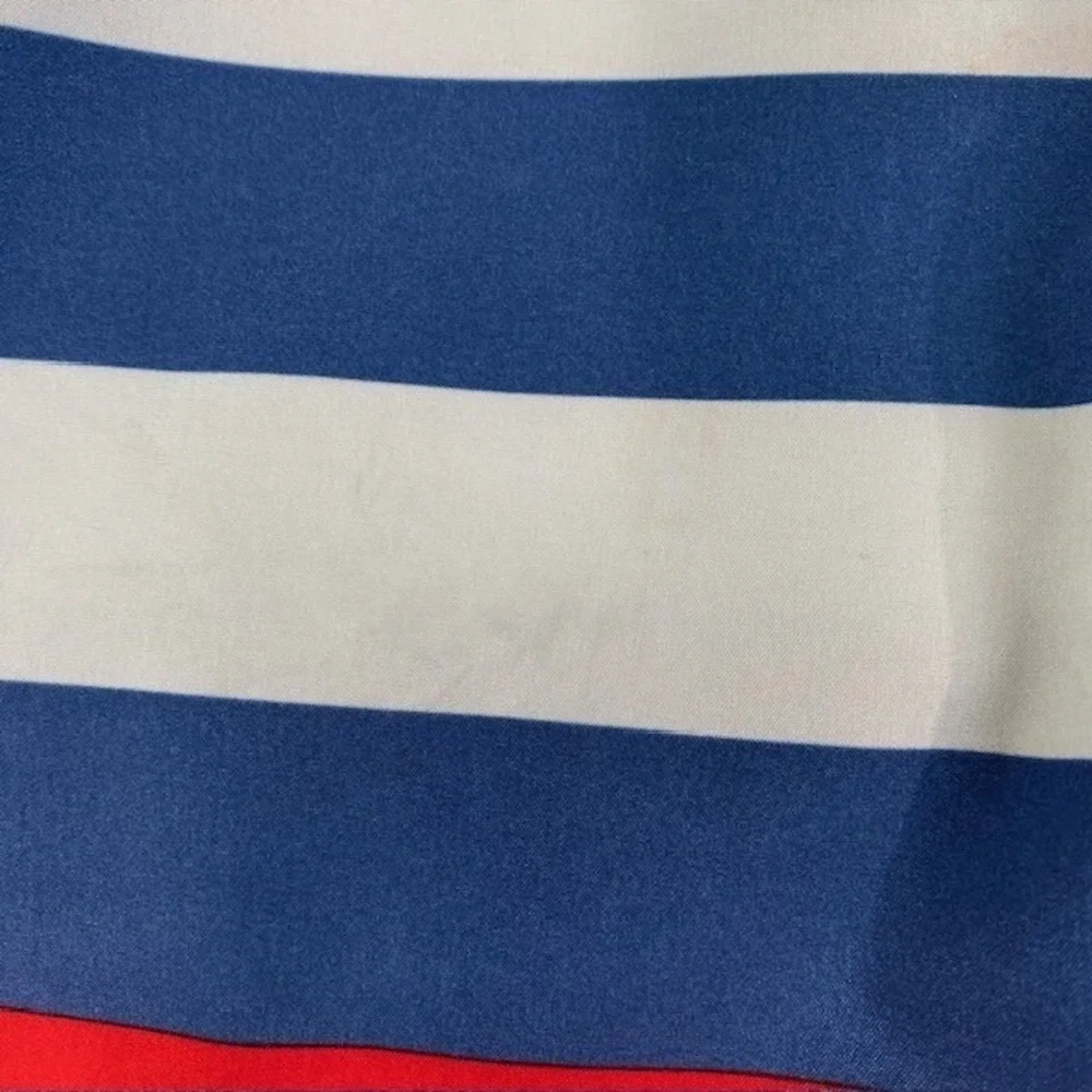 Chubbies Swim Trunks Navy Blue White Red Striped Elastic Waist‎ Drawstring Large